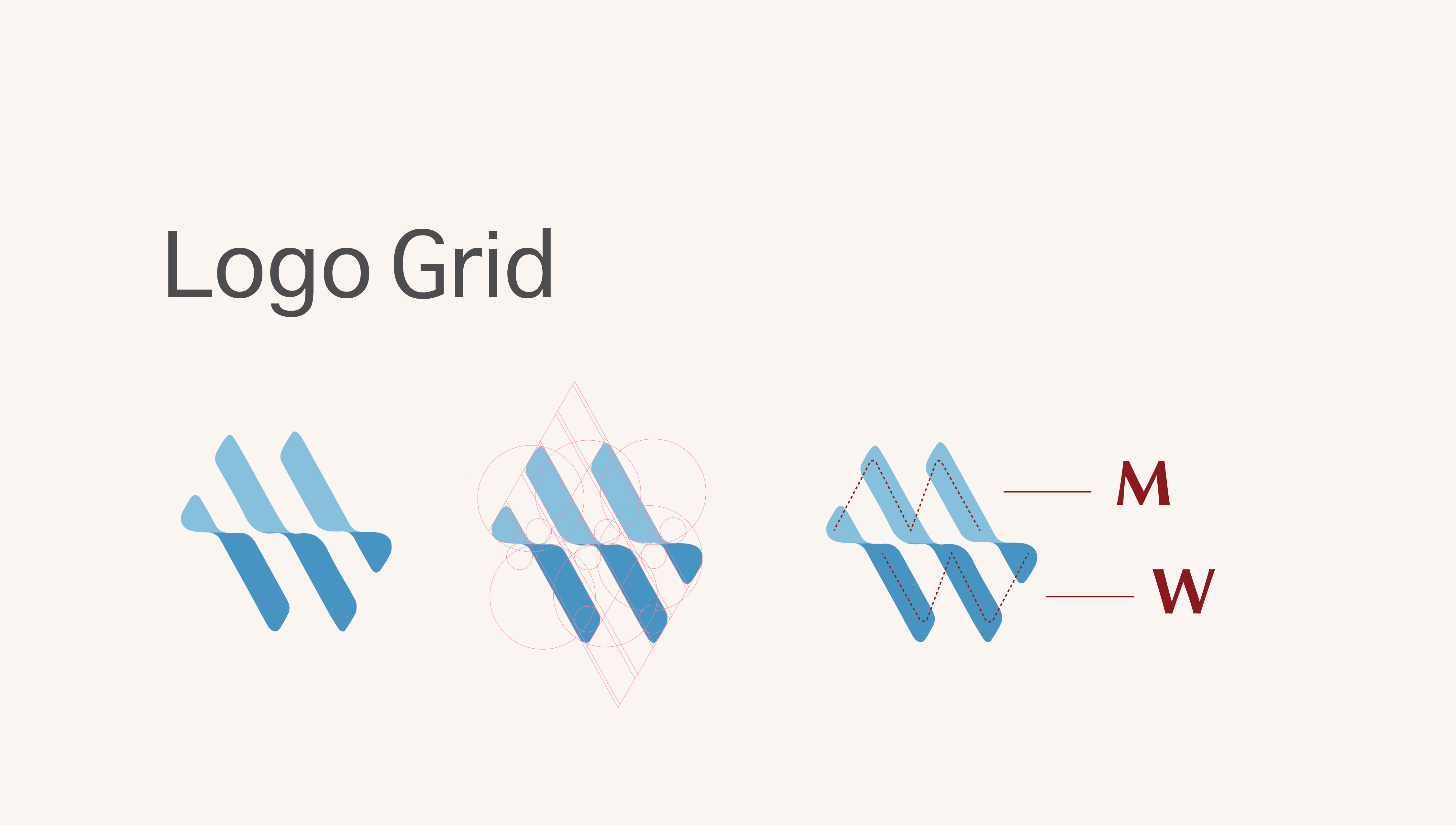 Design process diagram of Min Wu's logo.