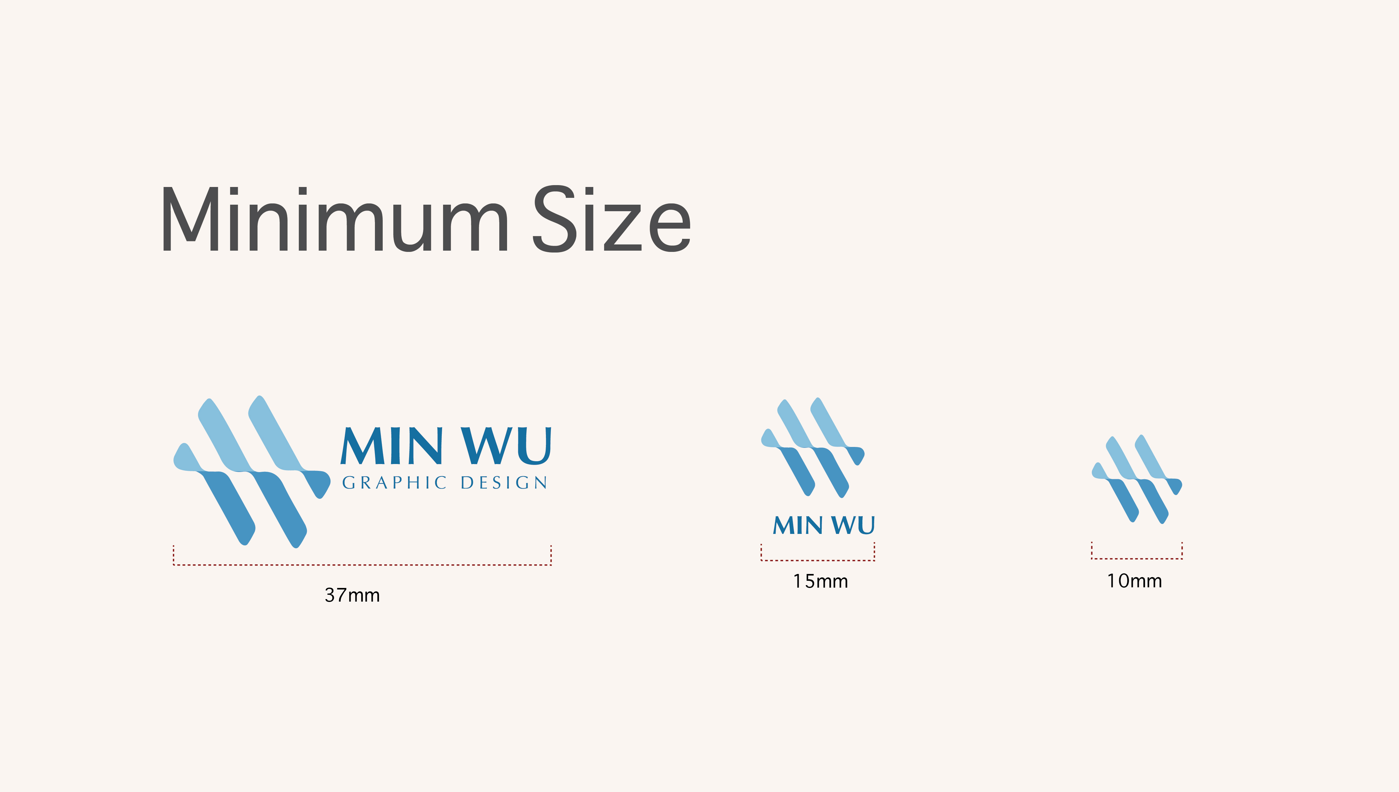 Design process diagram of Min Wu's logo.