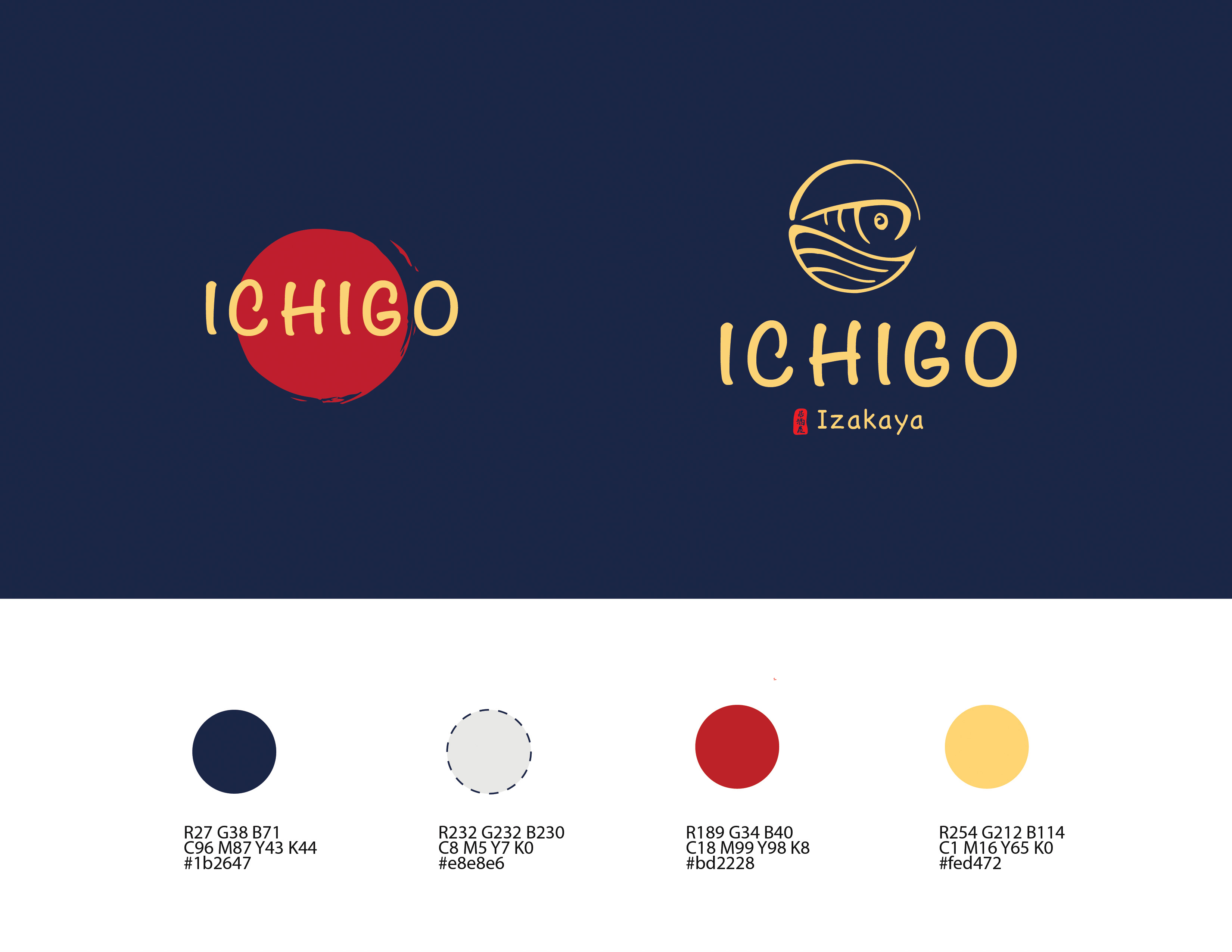 A deep blue background picture with the logo of a Japanese restaurant called ICHIGO.