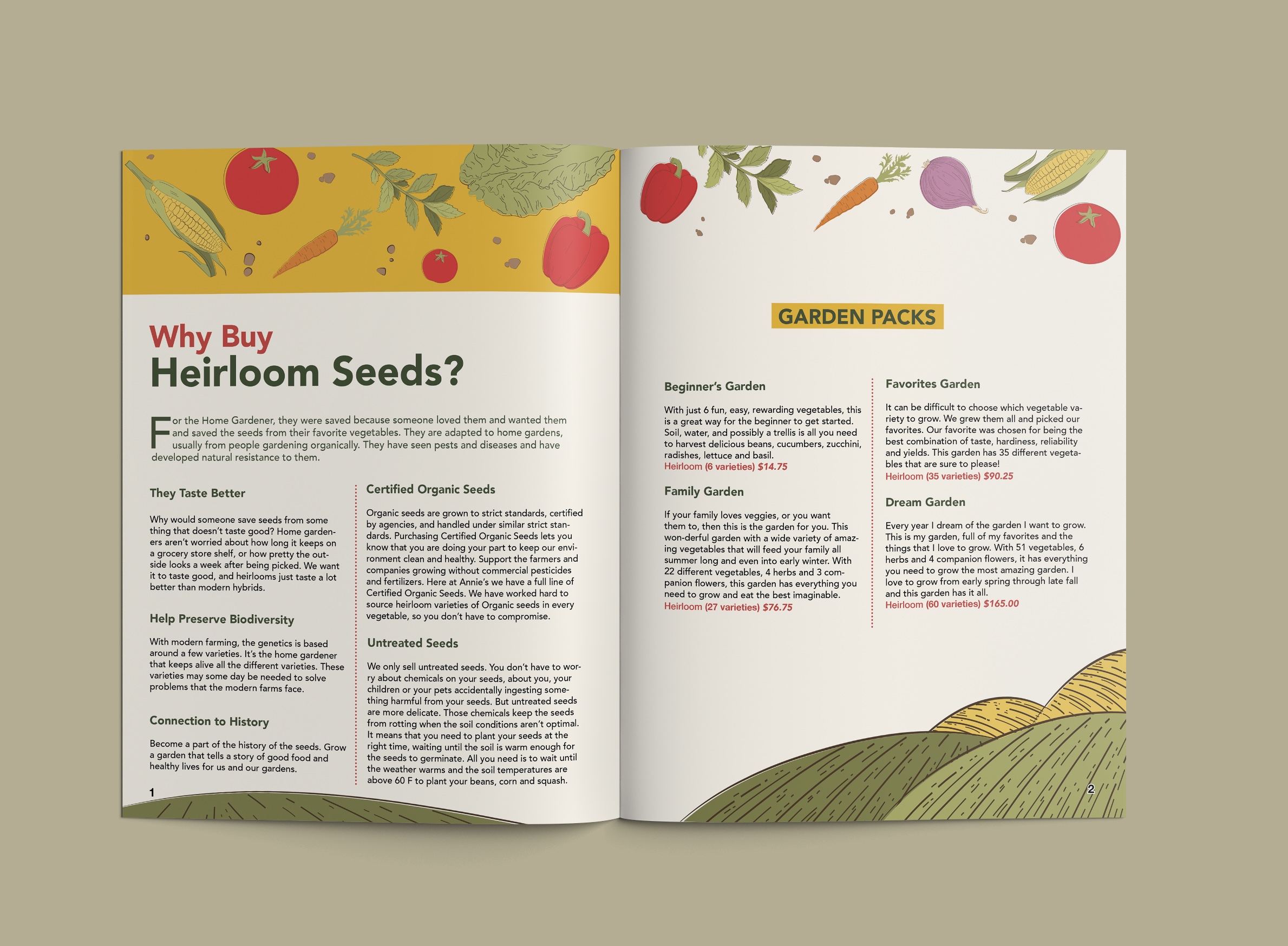 The inner page of a seed catalog.