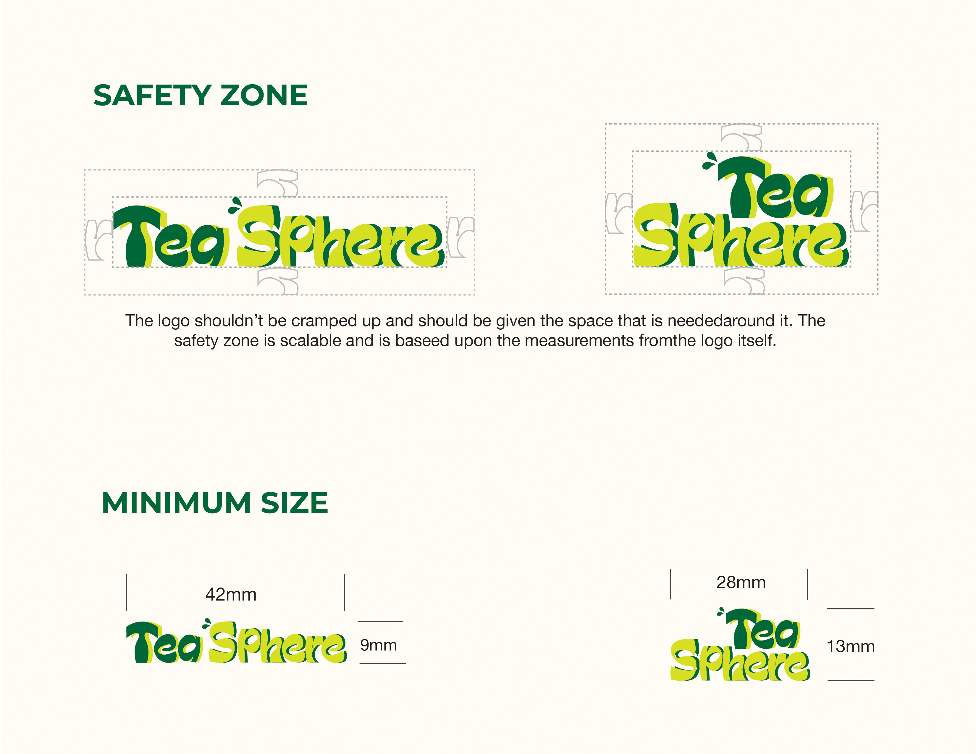 Design process diagram of TeaSphere logo.